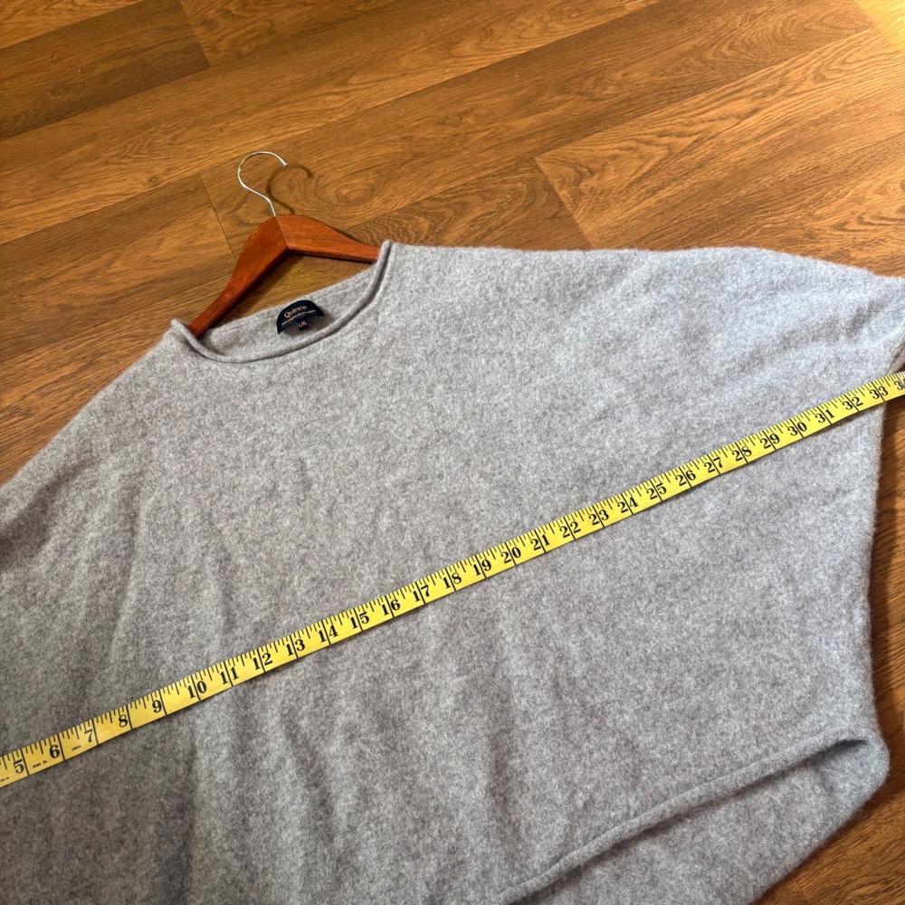 Quince 100% Cashmere Batwing Cowl Gray Pullover Womens Boxy Fit Casual Sweater - Picture 7 of 8